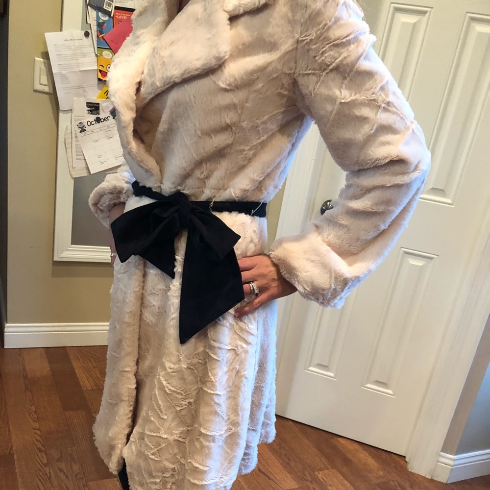 Hazel cream furry coat
